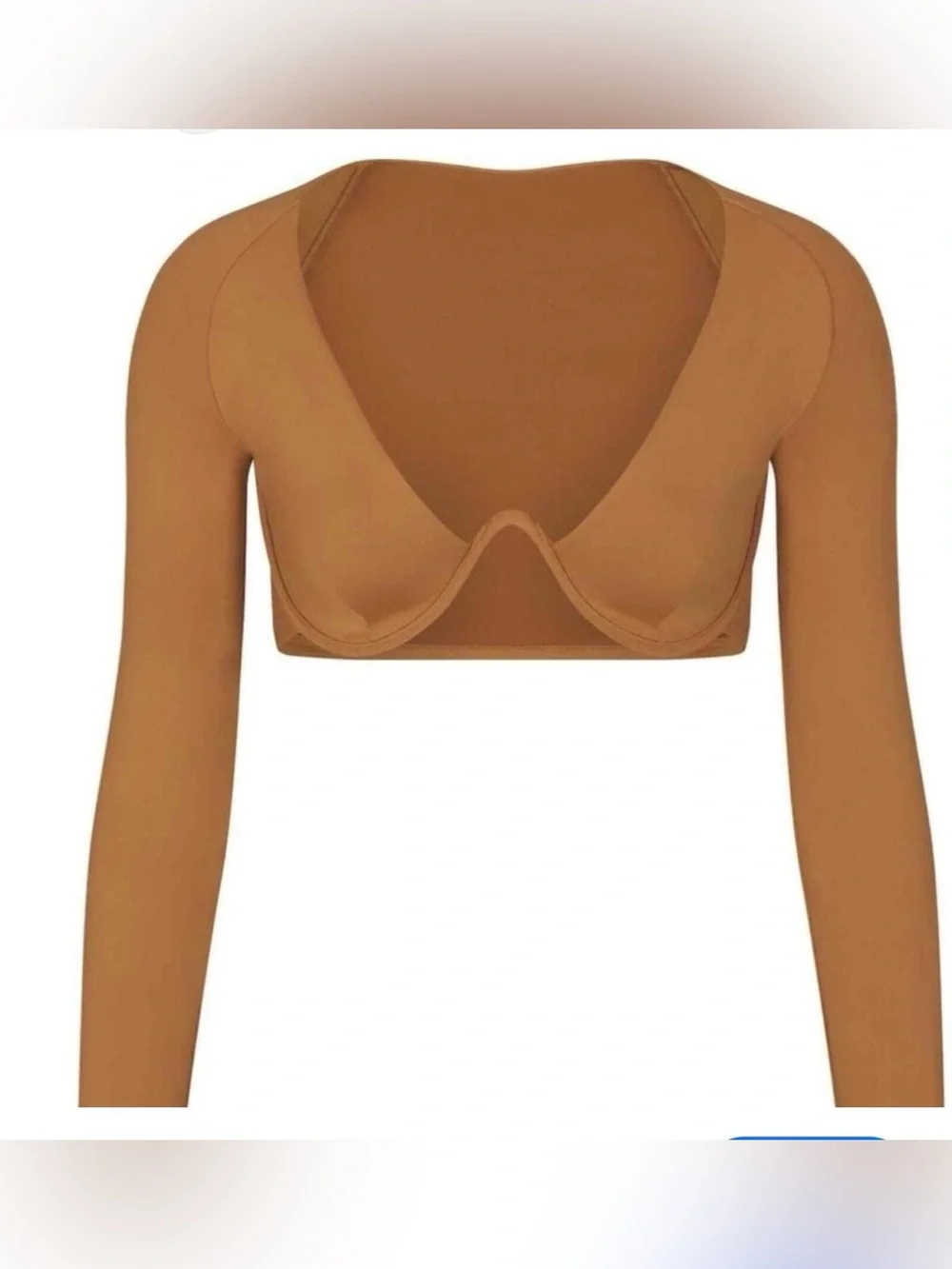 Skims 2PC NWT Swim long sleeve underwire swim Top & Shorts Size XXS Almond